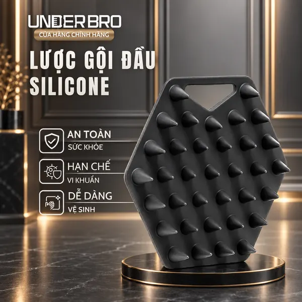 Banner lược gội đầu silicone Under Bro