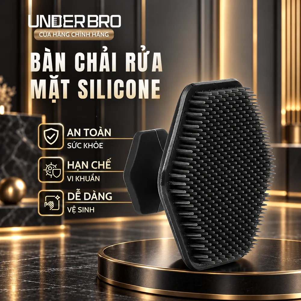 Banner miếng rửa mặt silicone Under Bro