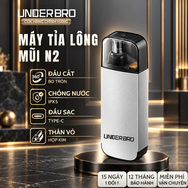 Banner máy tỉa lông mũi Under Bro N2 vỏ hợp kim, chống nước IPX5