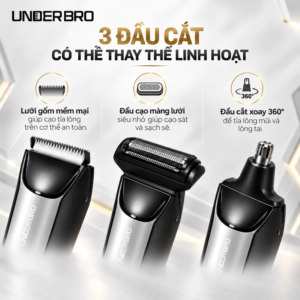 3 đầu cắt thay thế của máy cạo lông Under Bro UBT6