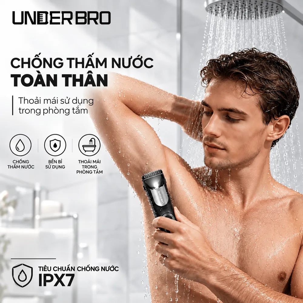 Máy cạo lông Under Bro UBT6 chống nước IPX7 dùng khi tắm