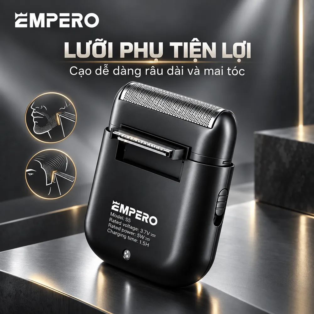 Lưỡi phụ của máy cạo râu EMPERO S5 cạo râu dài dễ dàng