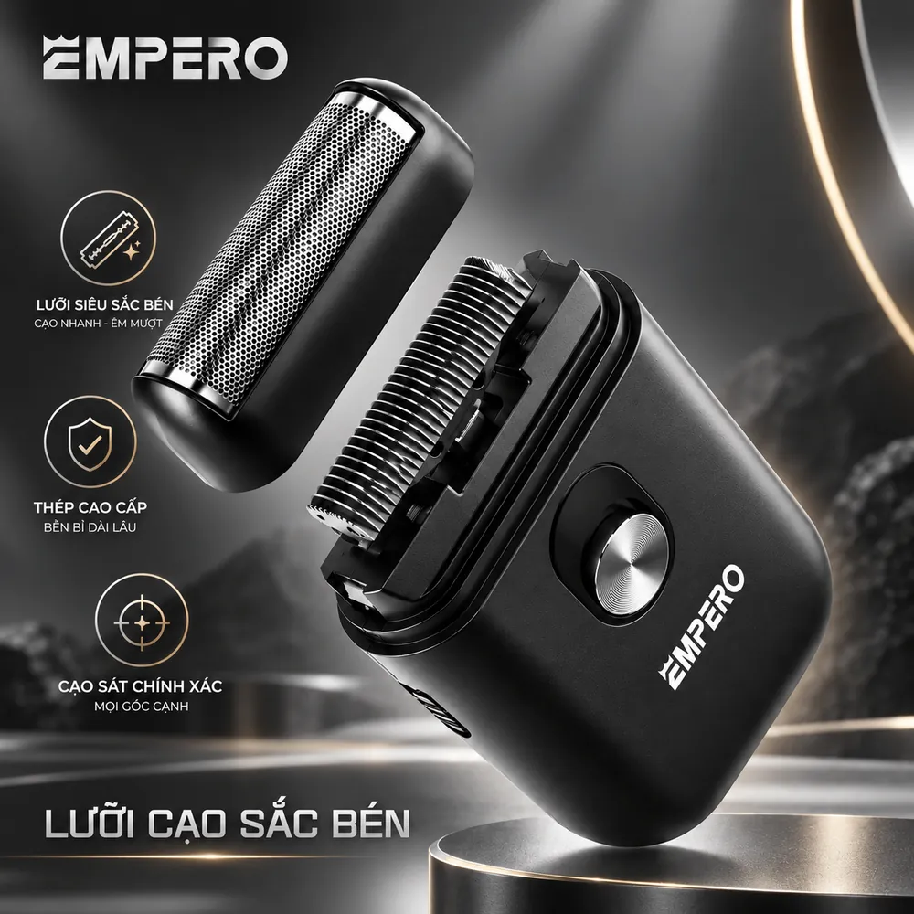 Lưỡi cạo sắc bền của máy cạo râu mini EMPERO S5