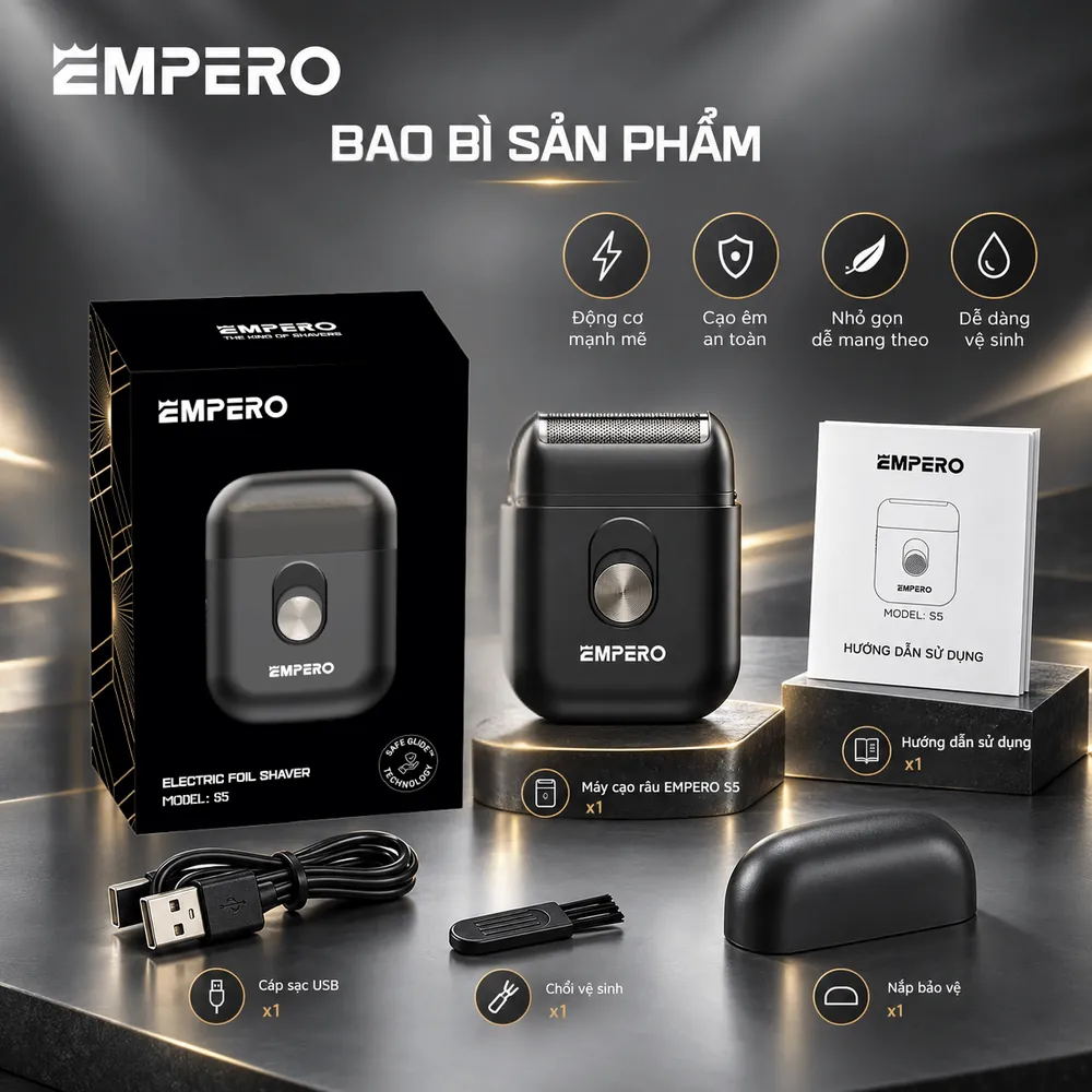 Bao bì và phụ kiện máy cạo râu EMPERO S5